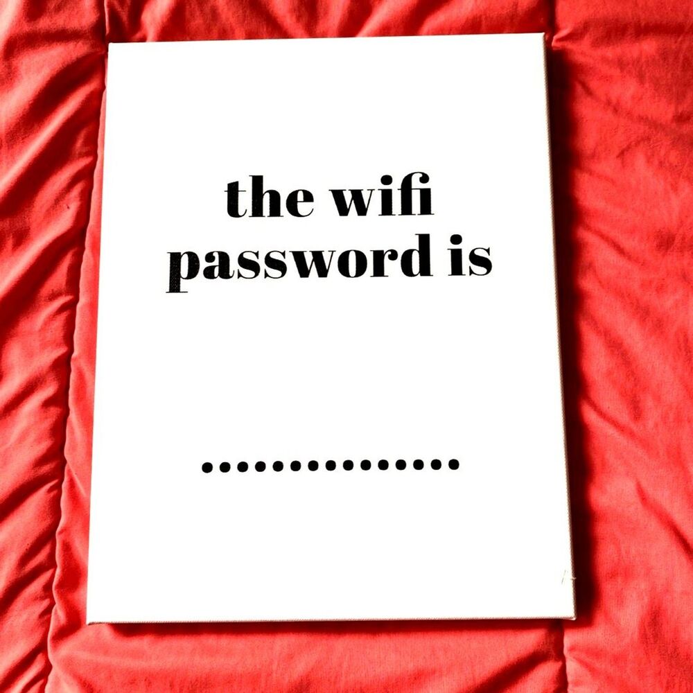 THE WI-FI PASSWORD IS ….. 11" X 14" Framed Canvas Art